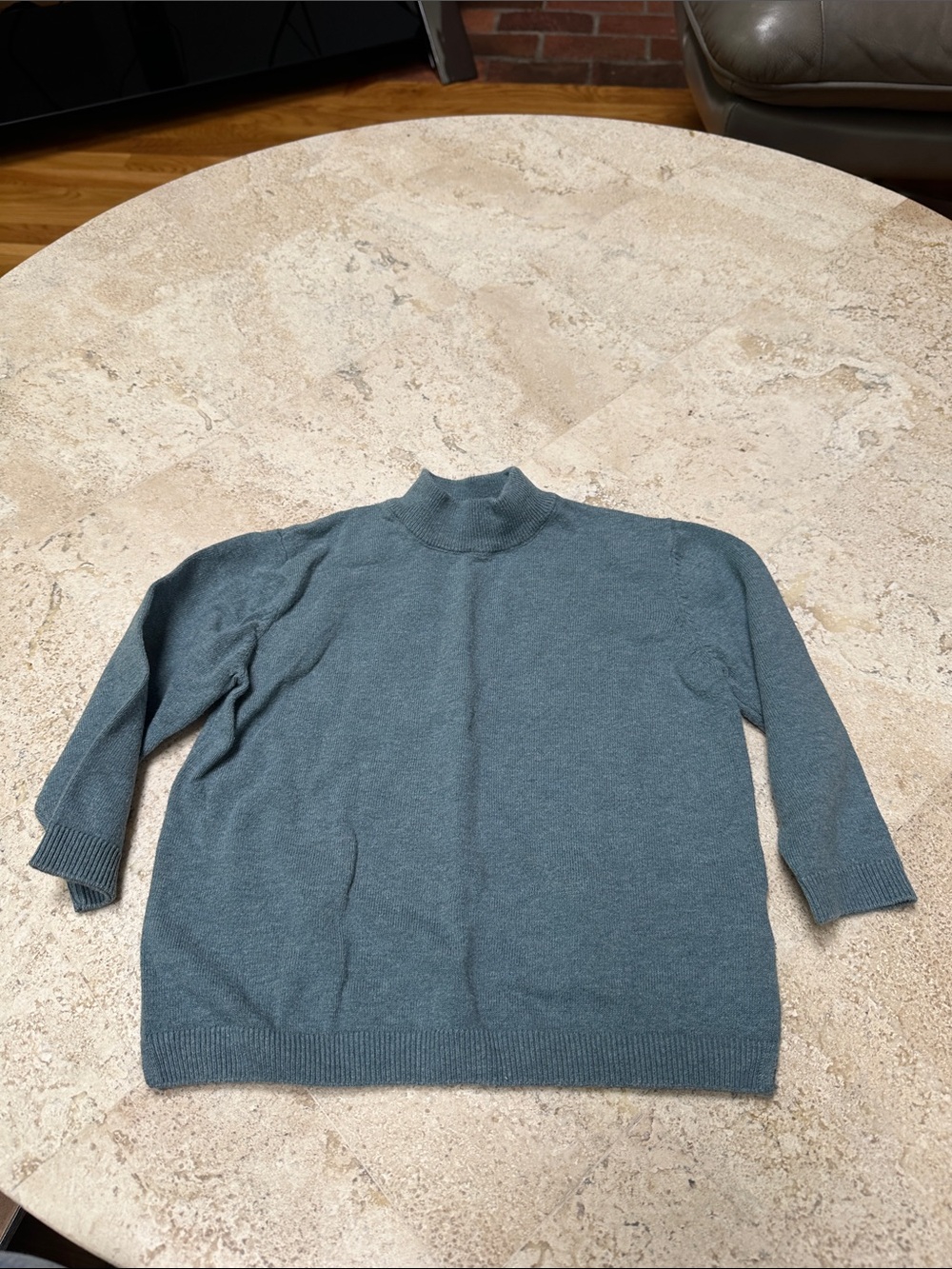 Zara Teal Mock Neck Sweater